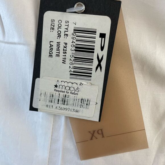 NWT PX Clothing White Button Down Short Sleeve Shirt Size L - Picture 4 of 6
